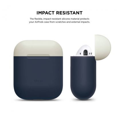 Elago Duo Silicone Case - силиконов калъф за Apple Airpods (син-бял) 5