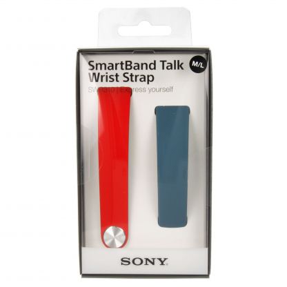 Sony Wrist Strips SWR310 Large - два броя верижка/гривна за Sony Smartband SWR30 (син и червен) 2