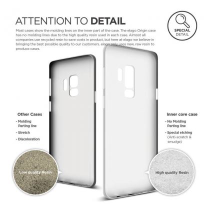 Elago Origin Case - тънък полипропиленов кейс (0.3 mm) за Samsung Galaxy S9 Plus (бял) 7