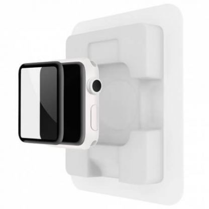 Belkin ScreenForce UltraCurve Screen Protector - калено стъклено защитно покритие с извити ръбове за целия дисплея на Apple Watch Series 3/2 38 mm (черен-прозрачен) 2
