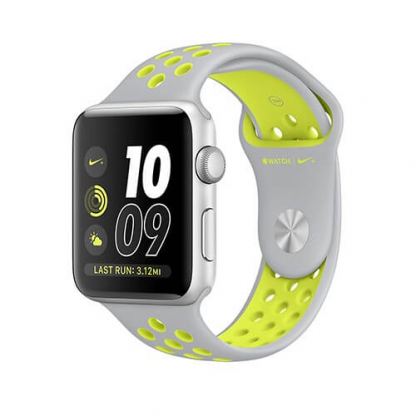 Apple Watch Nike+ 38mm Sport Band - оригинална силиконова каишка за Apple Watch 38мм (сив-жълт) (reconditioned) (Apple Box) 4