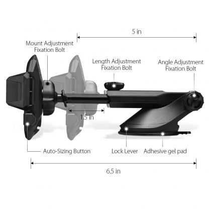 Spigen Kuel Car Mount Holder AP12T - разтегаема поставка за кола и гладки повърхности за смартфони до 14.7 см. ширина 7