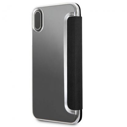 Mini Cooper Debossed Lines PU Leather Booktype Case - кожен калъф, тип портфейл за iPhone XS, iPhone X (черен) 5