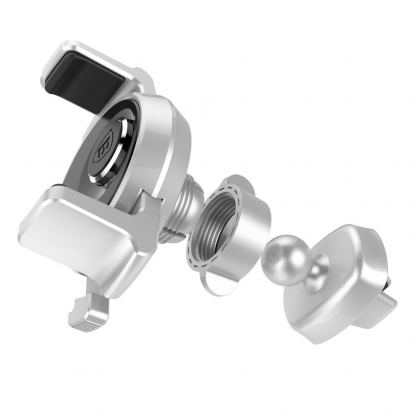 Baseus Mechanical Era Air Vent Universal Car Mount - поставка за радиатора на кола за смартфони с ширина до 8.4 см. (сребриста) 4