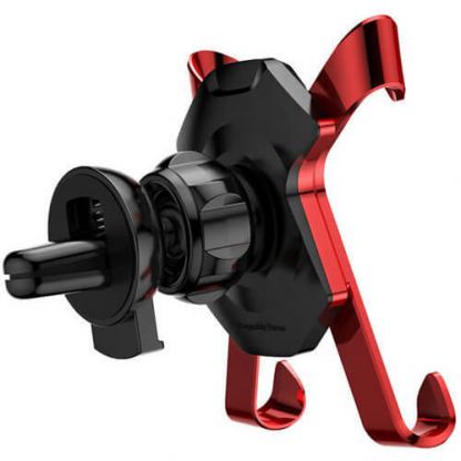 Baseus Air Vent Universal Car Mount - поставка за радиатора на кола за смартфони с ширина до 8.6 см. (червена) 3