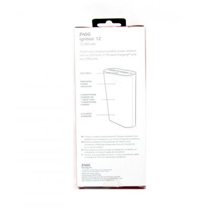 Zagg Ignition 12 Power Bank - външна батерия 12000mAh с 2 USB изхода за зареждане на мобилни устройства и фенерче 3