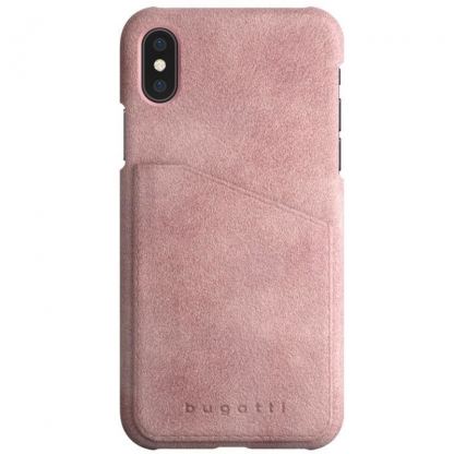 Bugatti Londra Case - велурен кейс за iPhone XS, iPhone X (розов) 2