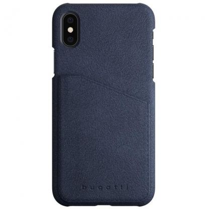 Bugatti Londra Case - велурен кейс за iPhone XS, iPhone X (син) 2