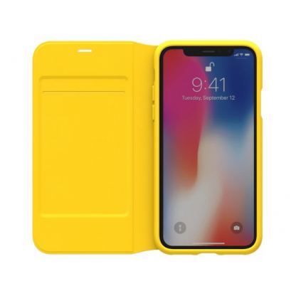 Adidas Originals Booklet Case - хоризонтален текстилен калъф за iPhone XS, iPhone X (жълт) 4