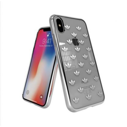 Adidas Originals Clear Case - силиконов (TPU) калъф за iPhone XS, iPhone X (сребрист) 2