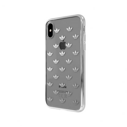 Adidas Originals Clear Case - силиконов (TPU) калъф за iPhone XS, iPhone X (сребрист) 3