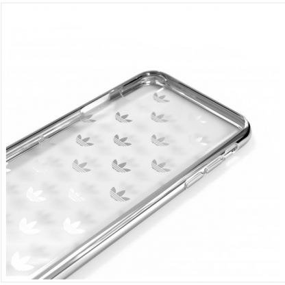 Adidas Originals Clear Case - силиконов (TPU) калъф за iPhone XS, iPhone X (сребрист) 5