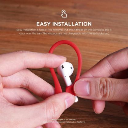 Elago AirPods EarHooks - силиконови кукички за Apple AirPods (червен) 4