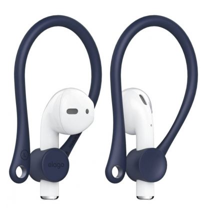 Elago AirPods EarHooks - силиконови кукички за Apple AirPods (тъмносин)