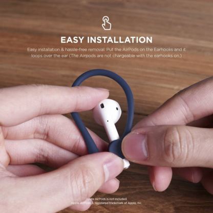 Elago AirPods EarHooks - силиконови кукички за Apple AirPods (тъмносин) 4