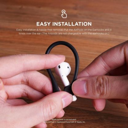 Elago AirPods EarHooks - силиконови кукички за Apple AirPods (черен) 4