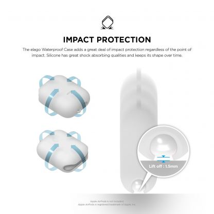 Elago Airpods Waterproof Case - водоустойчив силиконов калъф за Apple Airpods (бял) 5