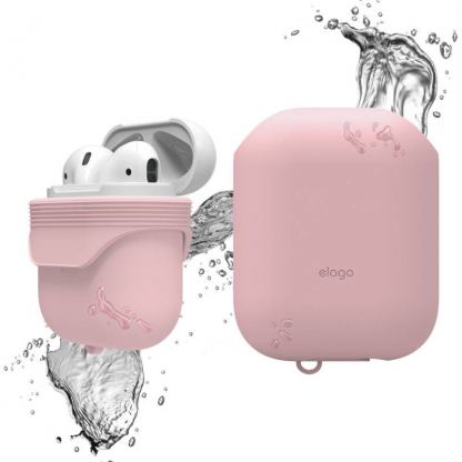 Elago Airpods Waterproof Case - водоустойчив силиконов калъф за Apple Airpods (розов)