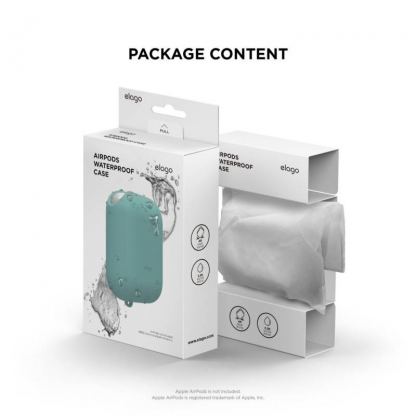 Elago Airpods Waterproof Case - водоустойчив силиконов калъф за Apple Airpods (светлосин) 8