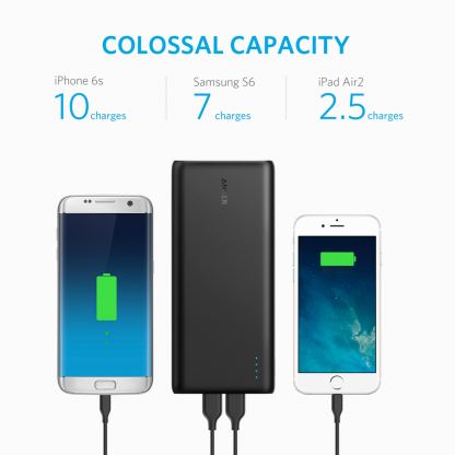Anker PowerCore 26800 mAh с PowerIQ и VoltageBoost - преносима външна батерия с 3 USB изхода за зареждане и 2 microUSB входа за презареждане (черен) 3