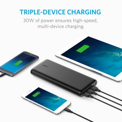 Anker PowerCore 26800 mAh с PowerIQ и VoltageBoost - преносима външна батерия с 3 USB изхода за зареждане и 2 microUSB входа за презареждане (черен) 4