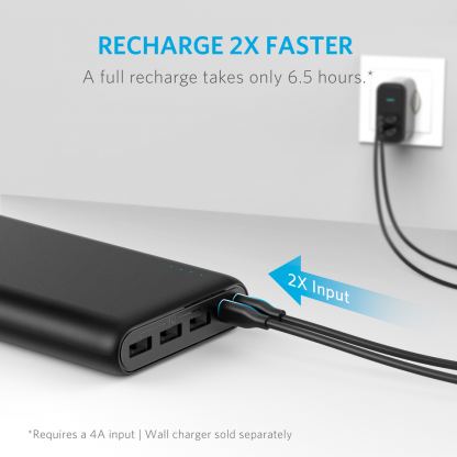 Anker PowerCore 26800 mAh с PowerIQ и VoltageBoost - преносима външна батерия с 3 USB изхода за зареждане и 2 microUSB входа за презареждане (черен) 5