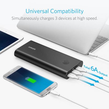 Anker PowerCore+ 26800 mAh Qualcomm Quick Charge 3.0 - преносима външна батерия с 3 USB изхода и технология за бързо зареждане (черен) 6