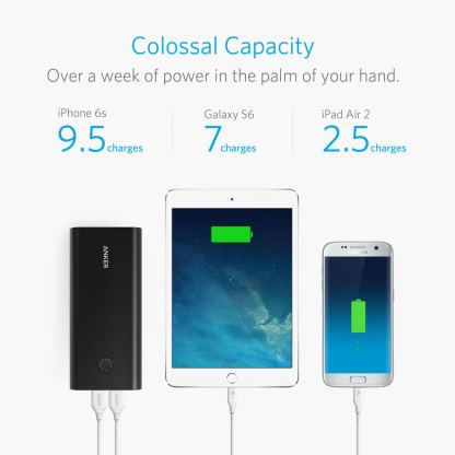 Anker PowerCore+ 26800 mAh Qualcomm Quick Charge 3.0 - преносима външна батерия с 3 USB изхода и технология за бързо зареждане (черен) 7