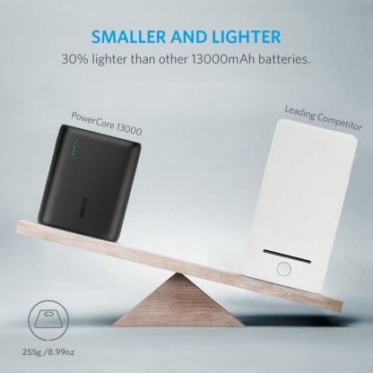 Anker PowerCore Compact 13000 mAh с PowerIQ и VoltageBoost - преносима външна батерия с 2 USB изхода за зареждане на мобилни устройства (черен) 2