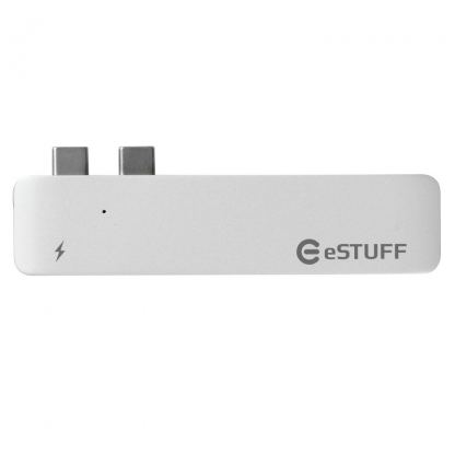 eStuff Allure USB-C Hub Pro - мултифункционален хъб за свързване на допълнителна периферия за MacBook Pro TouchBar 13, TouchBar 15 (2016 и по-нови) (сребрист) 4