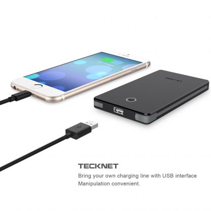 TeckNet iEP517 PowerEx 6000mAh Power Bank - качествена външна батерия 6000mAh с вграден microUSB кабел и USB изход за смартфони и таблети (черен) 6