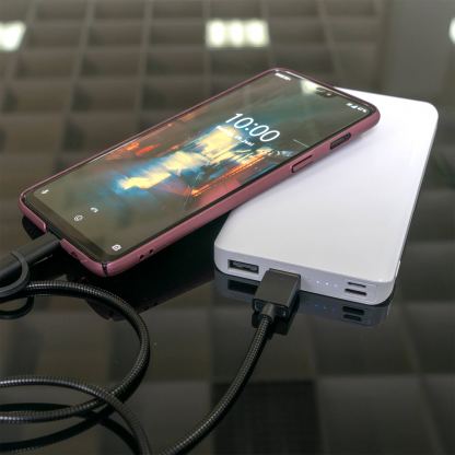 4smarts Power Bank VoltHub Lite 10000 mAh - външна батерия с два USB и USB-C изходи (тъмносив) 3
