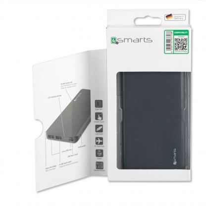 4smarts Power Bank VoltHub Lite 10000 mAh - външна батерия с два USB и USB-C изходи (тъмносив) 5