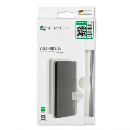 4smarts Power Bank VoltHub Lite 10000 mAh - външна батерия с два USB и USB-C изходи (Бял) 4