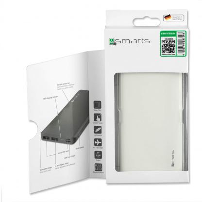 4smarts Power Bank VoltHub Lite 10000 mAh - външна батерия с два USB и USB-C изходи (Бял) 5