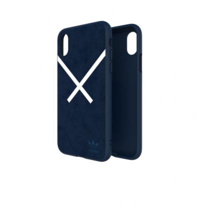 Adidas XbyO Or Moulded Case - поликарбонатов кейс с TPU рамка за iPhone XS, iPhone X (син) 3