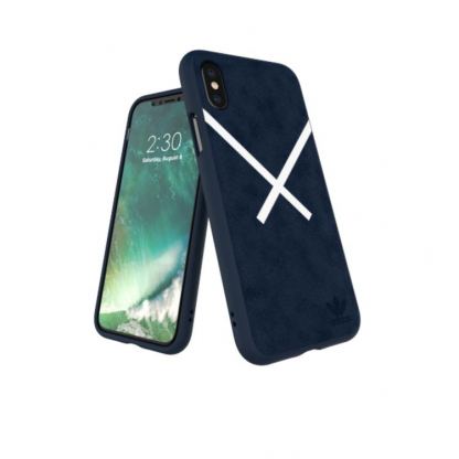 Adidas XbyO Or Moulded Case - поликарбонатов кейс с TPU рамка за iPhone XS, iPhone X (син) 7