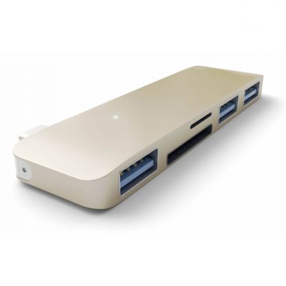 Satechi USB-C USB Hub - мултифункционален хъб за свързване на допълнителна периферия за компютри с USB-C (златист) 2