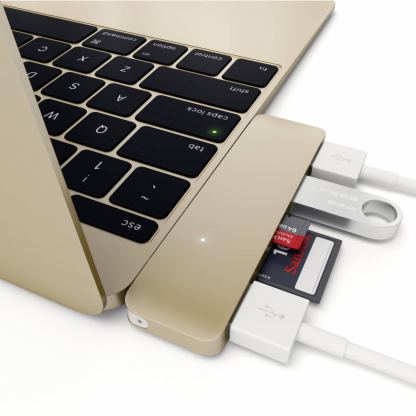 Satechi USB-C USB Hub - мултифункционален хъб за свързване на допълнителна периферия за компютри с USB-C (златист) 5
