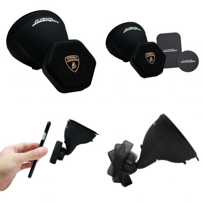 Lamborghini Car Phone Holder - магнитна поставка за стъклото на кола за смартфони (черен) 2
