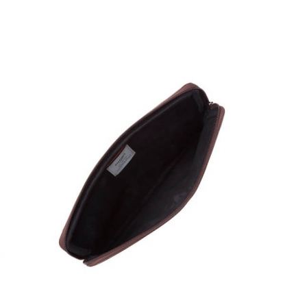 Knomo Barbican Leather Sleeve 16 - луксозен кожен калъф с цип за преносими компютри до 16 инча (кафяв)  4