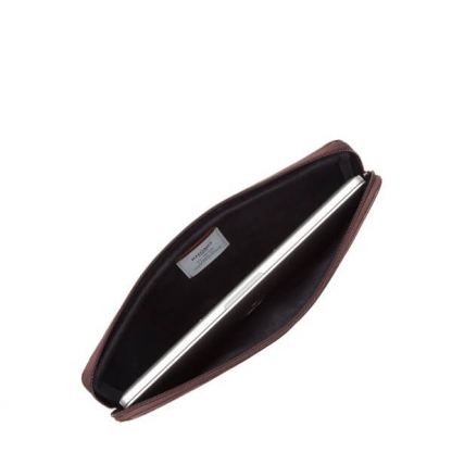 Knomo Barbican Leather Sleeve 16 - луксозен кожен калъф с цип за преносими компютри до 16 инча (кафяв)  5