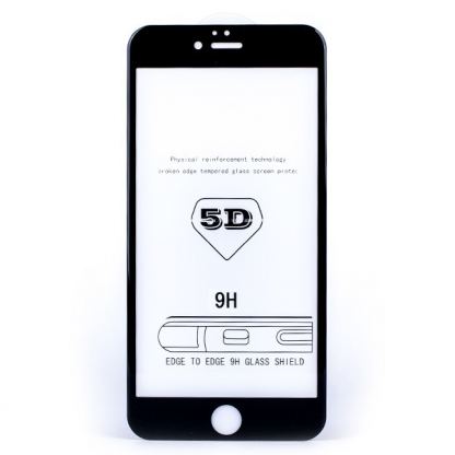 Premium Full Glue 5D Tempered Glass - обхващащо и ръбовете стъклено защитно покритие за дисплея на iPhone 8 Plus, iPhone 7 Plus (черен) 2