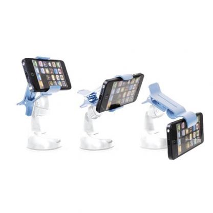 Omega Universal Smartphone Car holder - универсална поставка за кола за iPhone и мобилни телефони (бял-син) 3