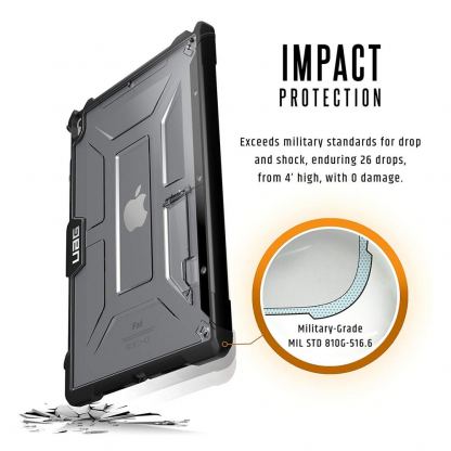 Urban Armor Gear Plasma Case - удароустойчив хибриден кейс от най-висок клас за iPad Air 3 (2019), iPad Pro 10.5 (прозрачен) 3