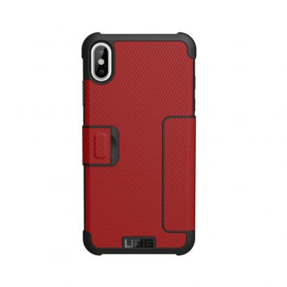Urban Armor Gear Metropolis - удароустойчив хибриден кейс тип портфейл за iPhone Xs Max (червен) 2