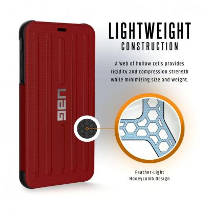 Urban Armor Gear Metropolis - удароустойчив хибриден кейс тип портфейл за iPhone Xs Max (червен) 5