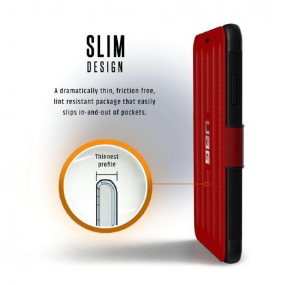 Urban Armor Gear Metropolis - удароустойчив хибриден кейс тип портфейл за iPhone Xs Max (червен) 6