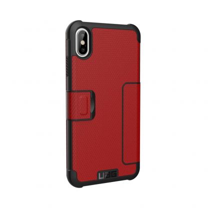 Urban Armor Gear Metropolis - удароустойчив хибриден кейс тип портфейл за iPhone Xs Max (червен) 10