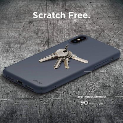 Elago Slim Fit Case - качествен поликарбонатов кейс за iPhone XS Max (тъмносин) 4